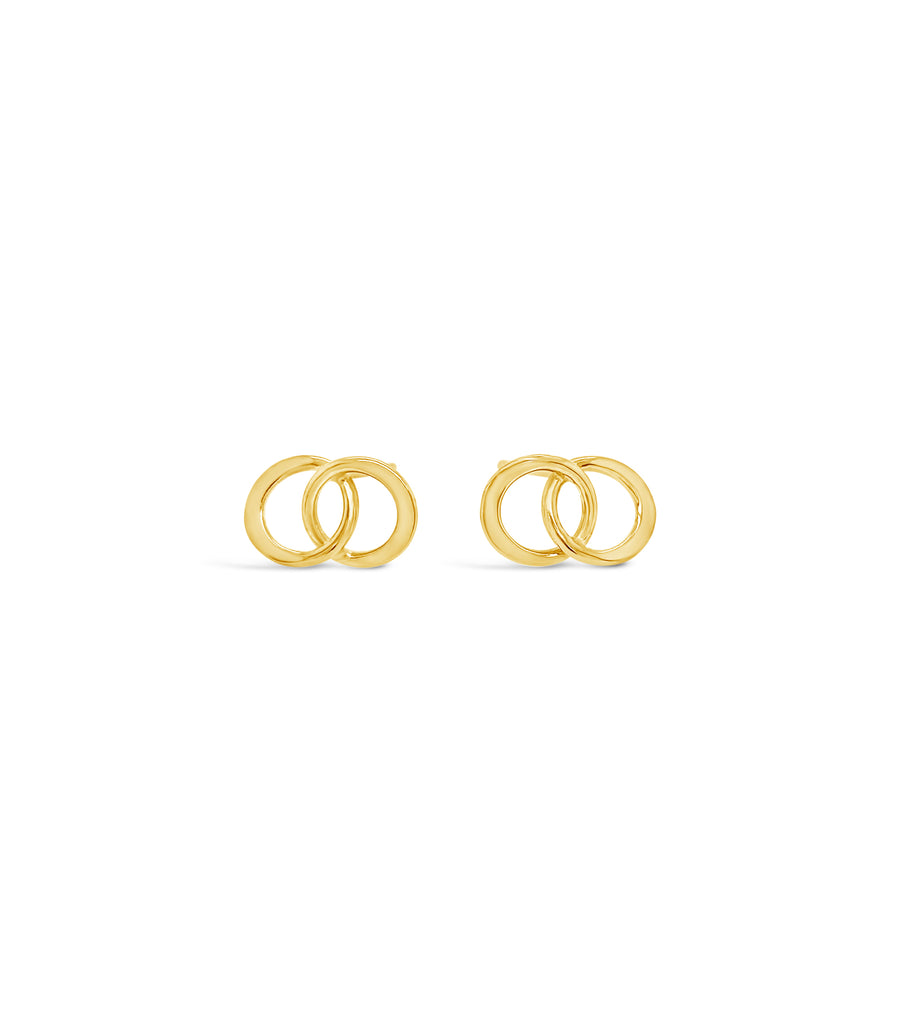 14k Gold You and Me Post Earrings