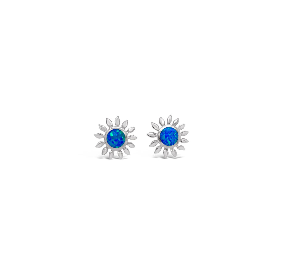 Blue Opal Sun Post Earrings