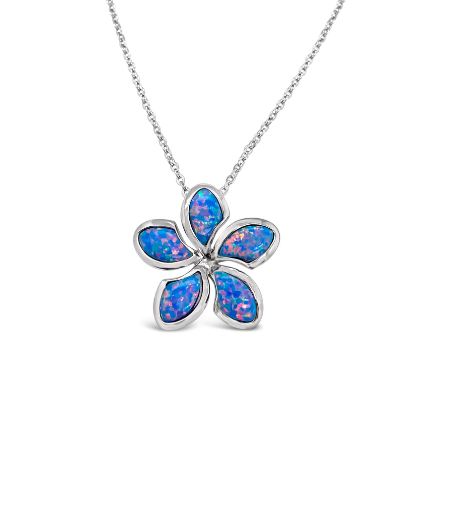 Lab Sunset Opal Blossom Necklace