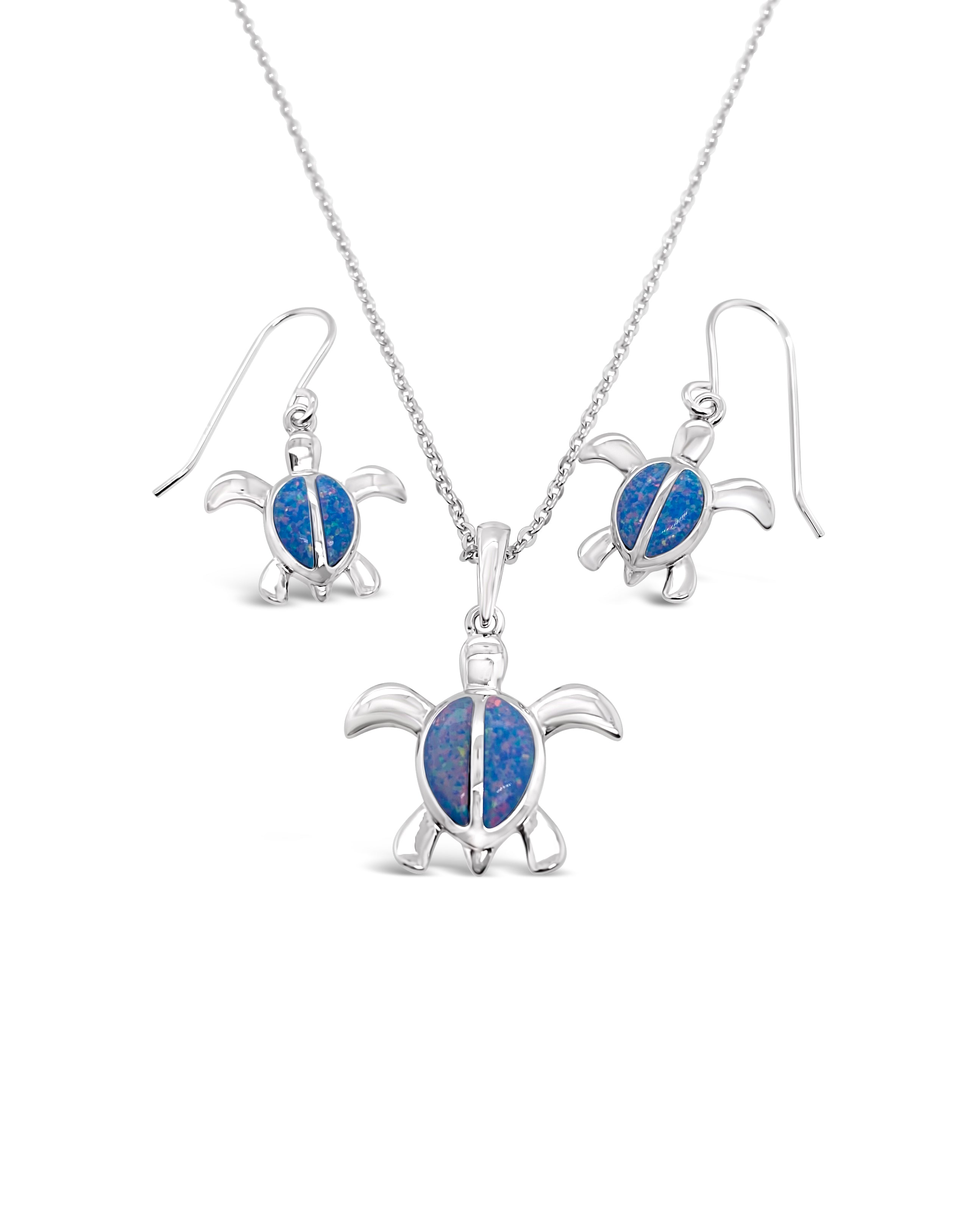 Blue Opal Turtle Necklace
