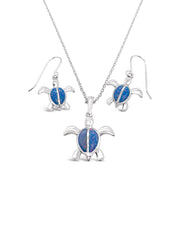Blue Opal Turtle Necklace