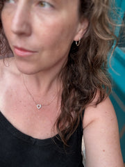 14k Two Toned Diamond Heart Necklace