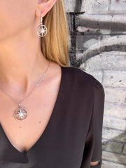 Fresh Water Pearl Compass Rose Earrings