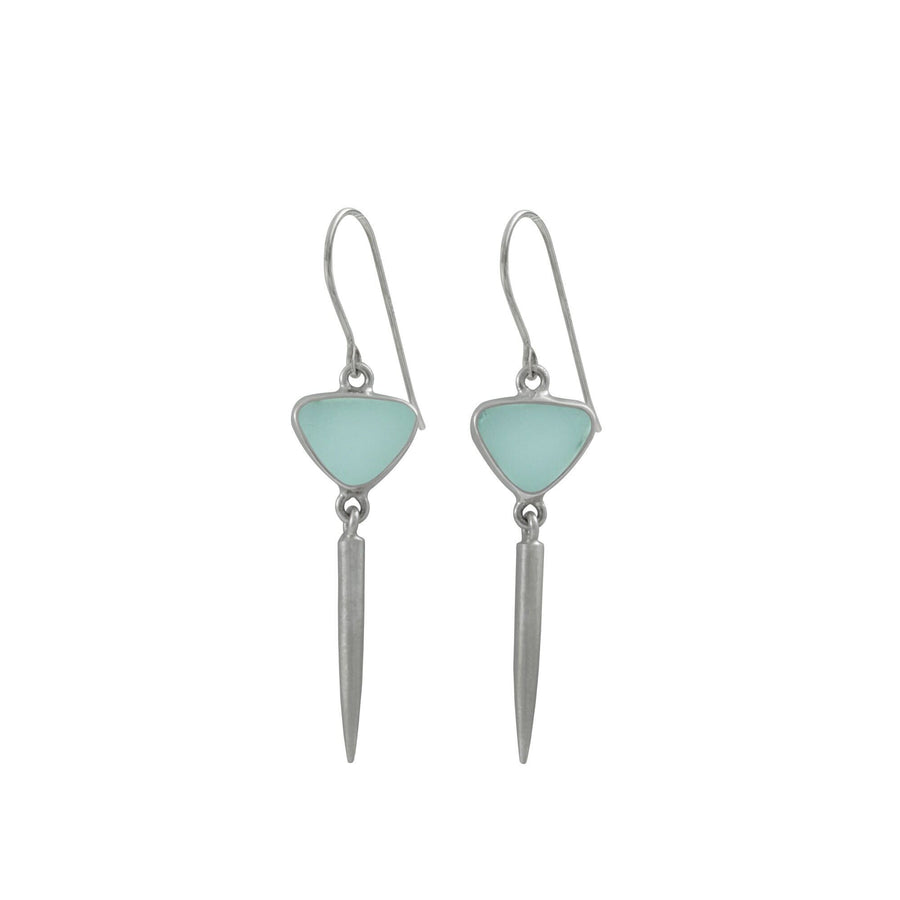 Maine Seaglass Icicle Dangle Earrings