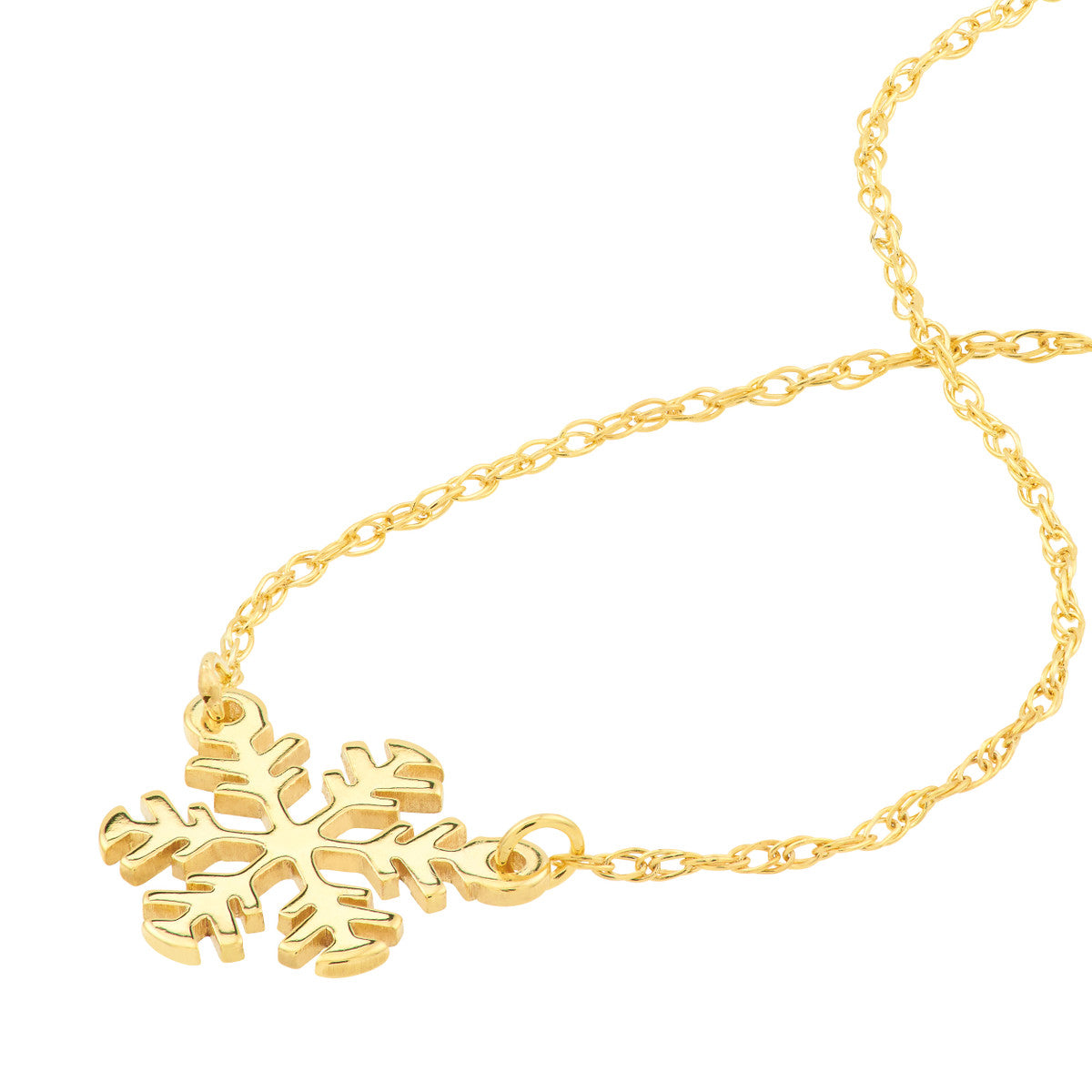 14k Golden Snowflake Necklace