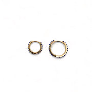 14k Lapis Huggie Hoops
