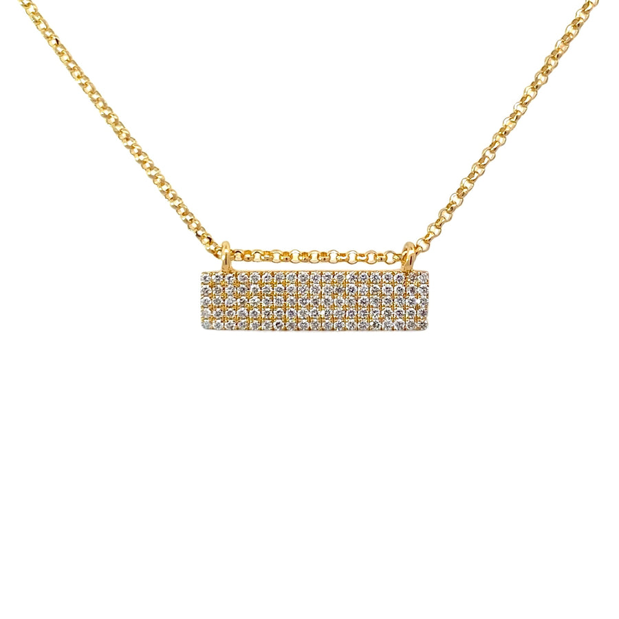 18k Radiant Diamond Bar Necklace