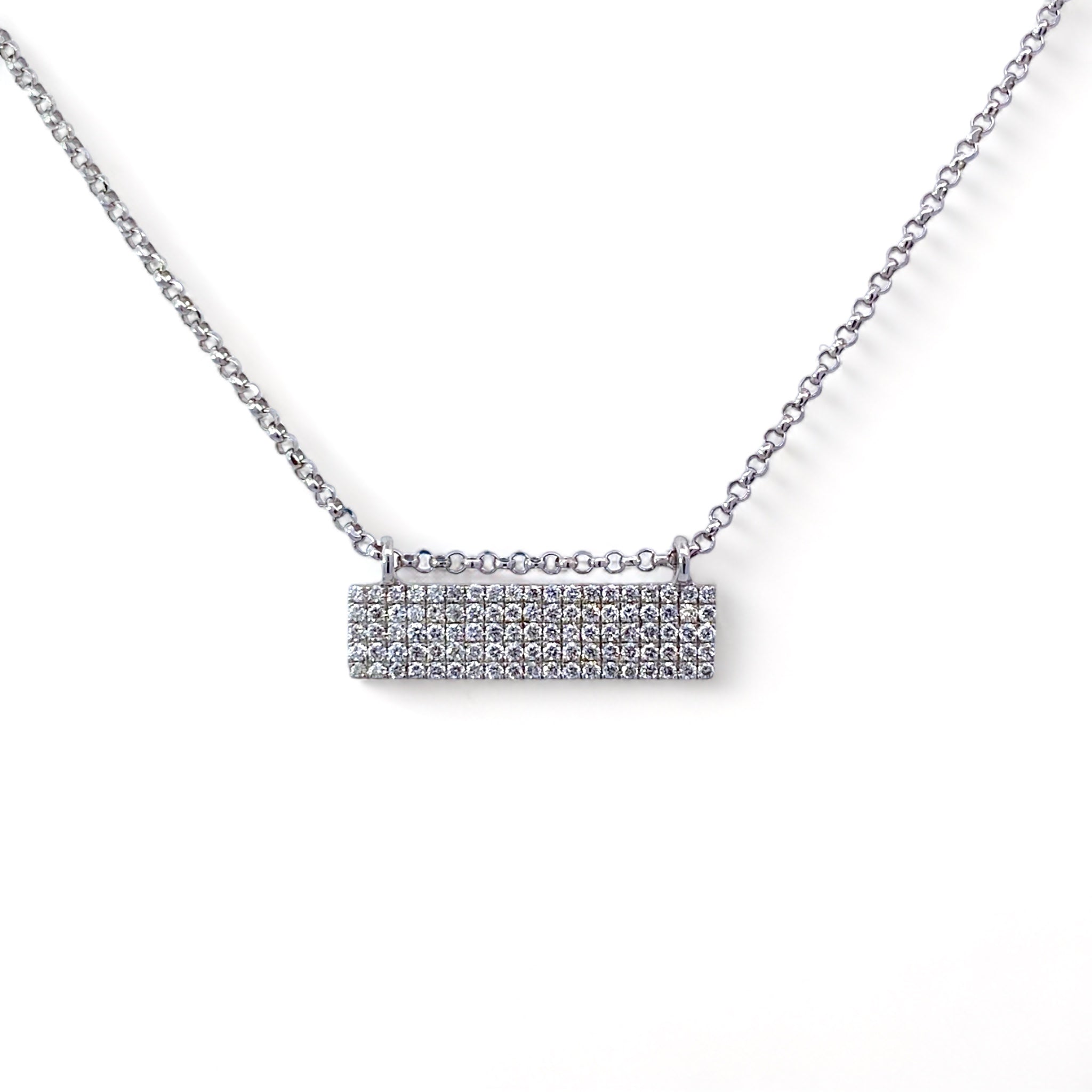 18k Radiant Diamond Bar Necklace
