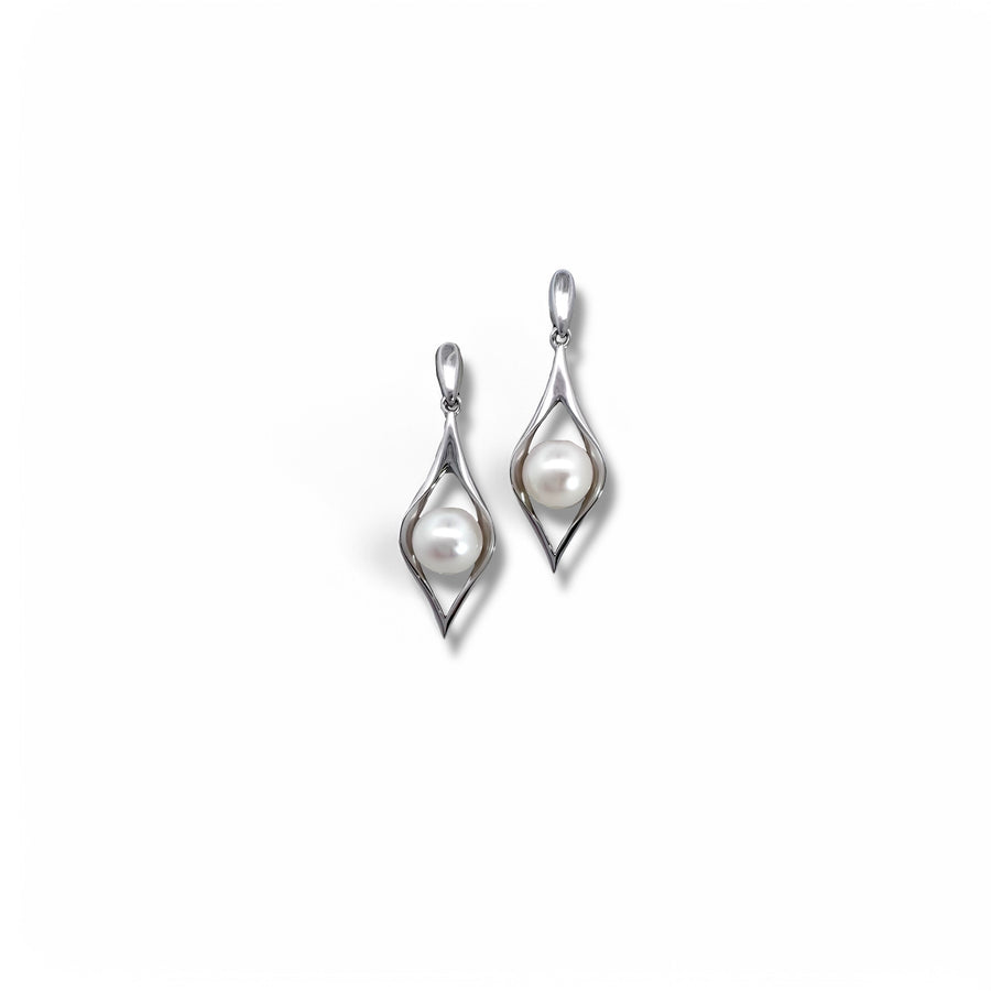 Marquise Drop Pearl Earrings