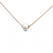 14K Gold Single Akoya Pearl Necklace
