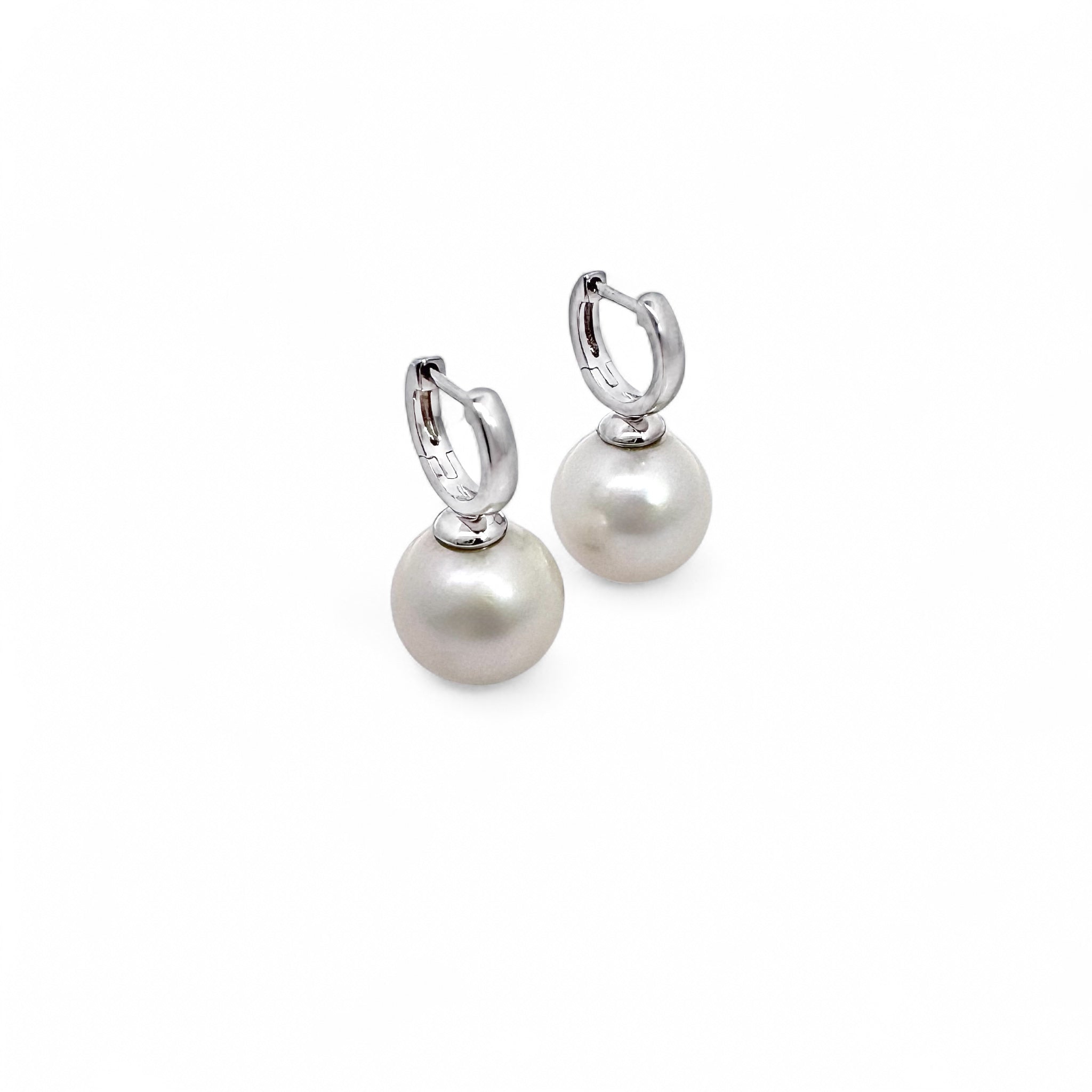 Pearl Drop Huggie Hoops