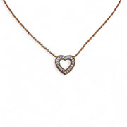 14k Two Toned Diamond Heart Necklace