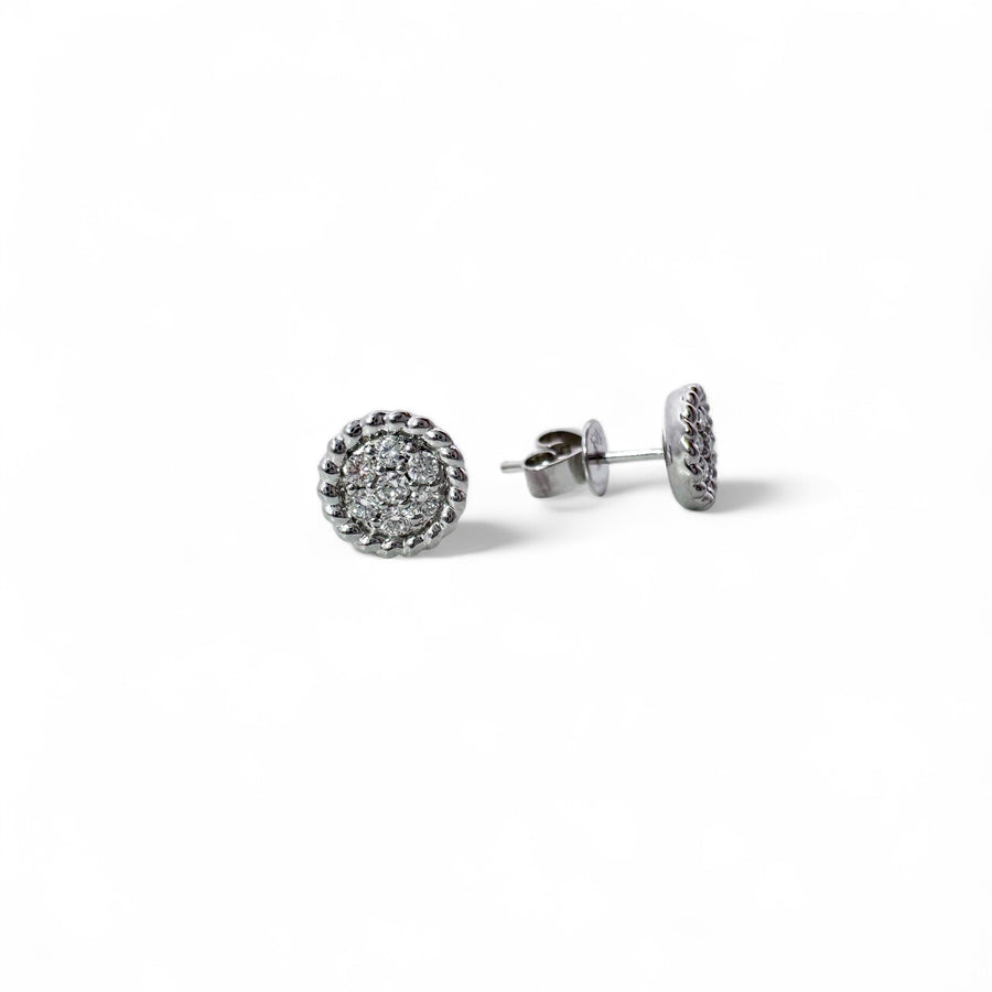 14k Diamond Cluster Rope Earrings