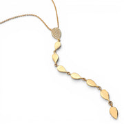 14K Yellow Gold Diamond Inverted Raindrop Y Necklace