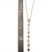 14K Yellow Gold Diamond Inverted Raindrop Y Necklace