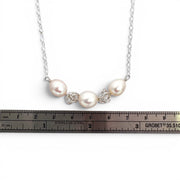 Ball of Yarn and Pearl Bar Necklace
