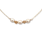 Ball of Yarn and Pearl Bar Necklace