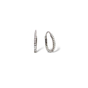 14k Small Oval Diamond Hoop Earrings