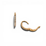 14k Small Oval Diamond Hoop Earrings