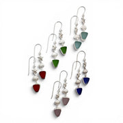 Starfish and Shell Seaglass Dangle Earrings