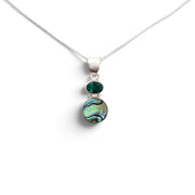 Abalone Glow & Green Quartz Sterling Silver Necklace