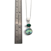 Abalone Glow & Green Quartz Sterling Silver Necklace