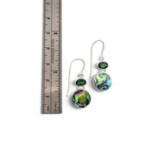 Green Topaz & Abalone Drop Earrings