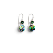 Green Topaz & Abalone Drop Earrings