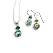 Green Topaz & Abalone Drop Earrings