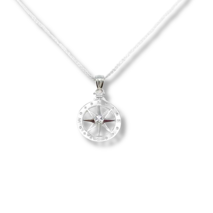Sterling Silver Compass Rose Necklace