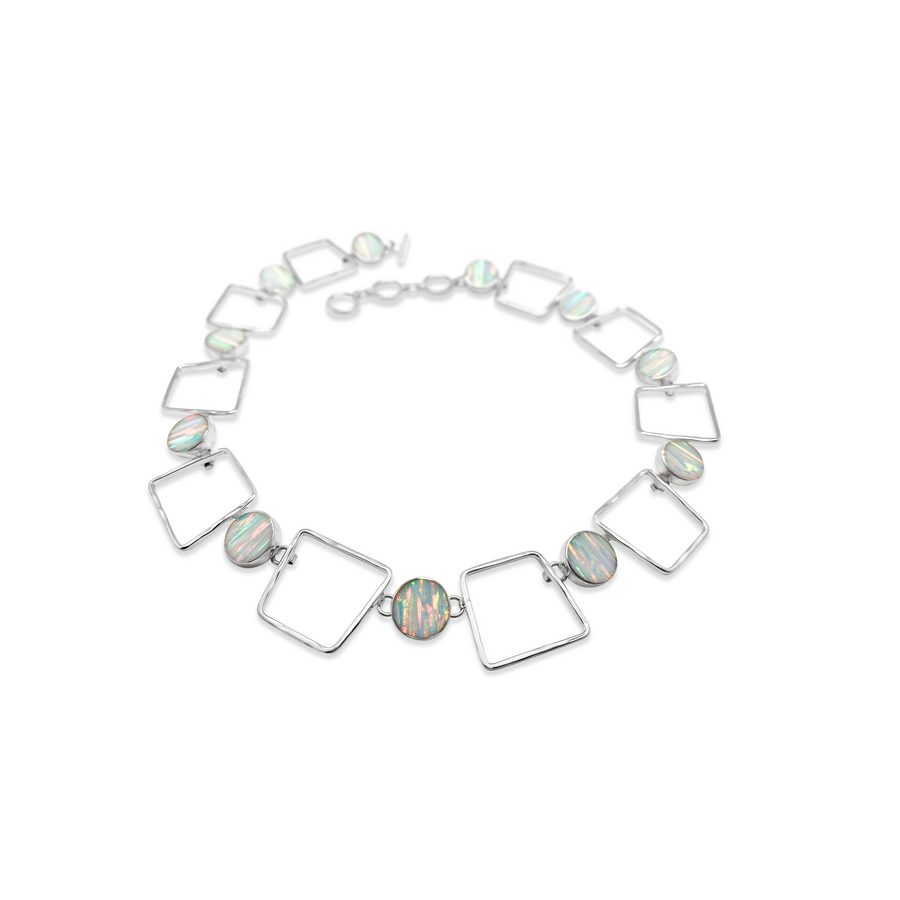 White Opal Alternating Necklace