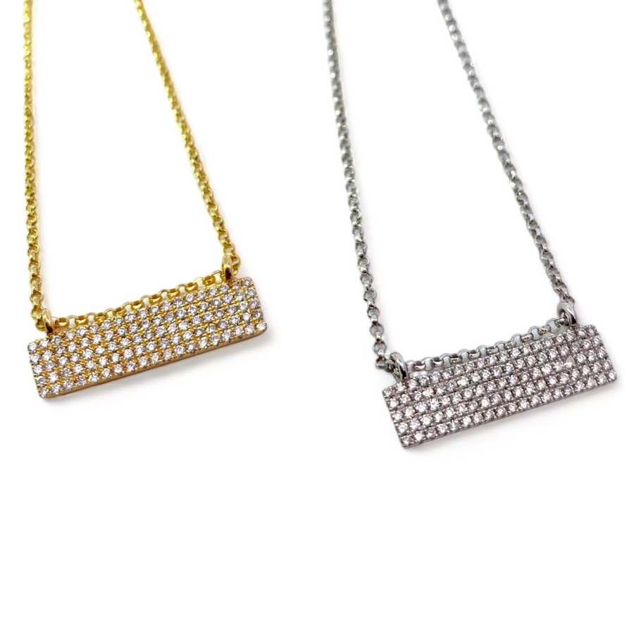 18k Radiant Diamond Bar Necklace