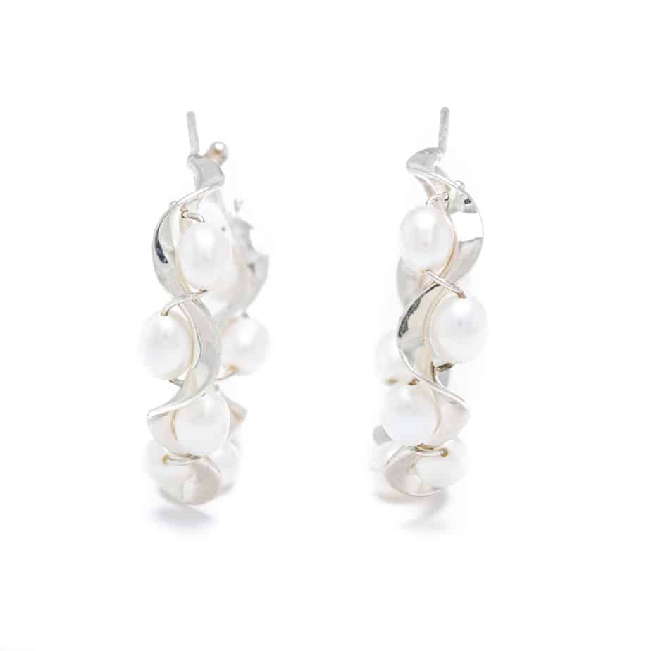 Pearl Ruffle Hoops