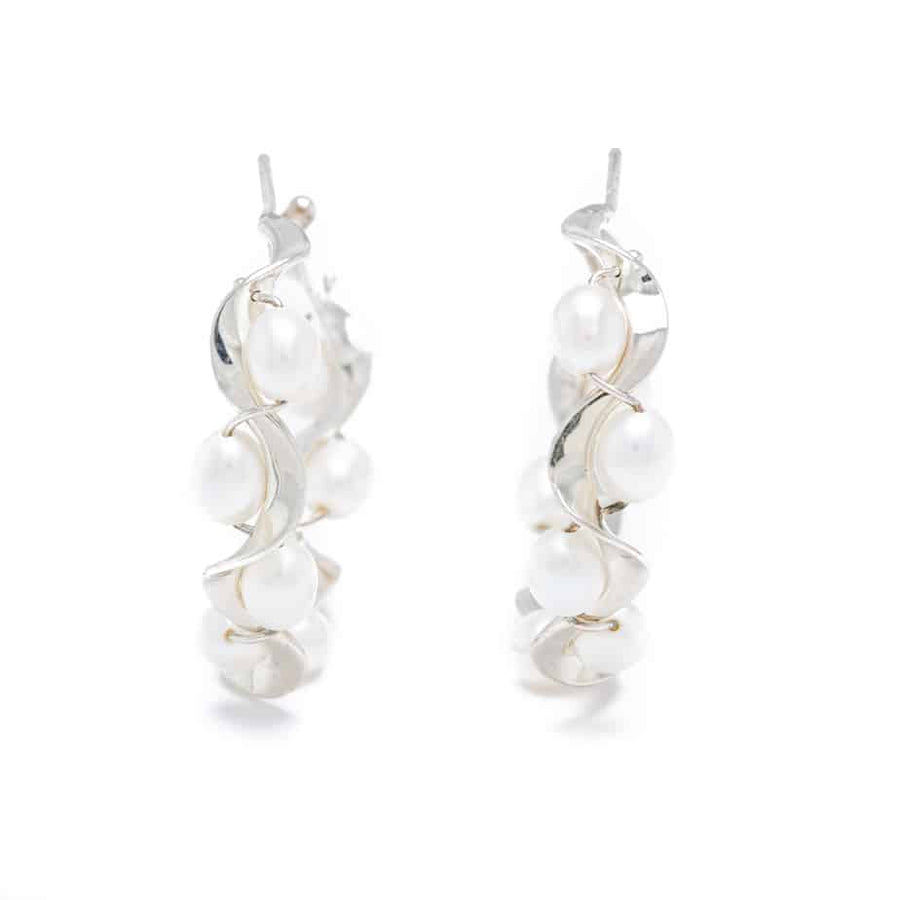 Pearl Ruffle Hoops